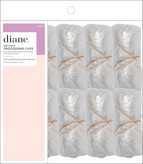 Diane Disposable Clear Processing Hair Caps, For Salons, DIY, Conditioning, Dyeing, Hair Treatments, Bag of 100, D722