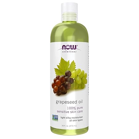 NOW Foods Grapeseed Oil Light Silky Moisturizer for Sensitive Skin, All Skin Types (Pack of 1) | 16-Ounce