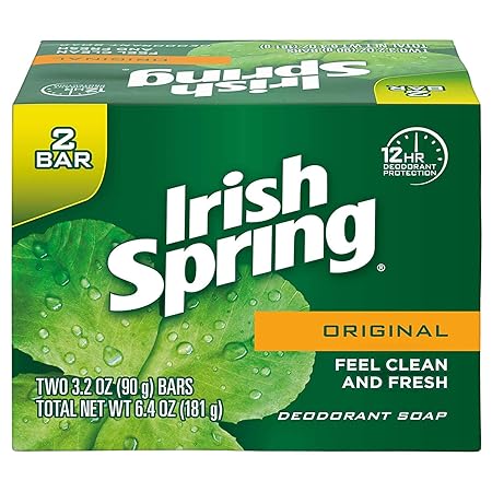 Irish Spring Original Scent Bar Soap 3.2 oz. Pack of 2