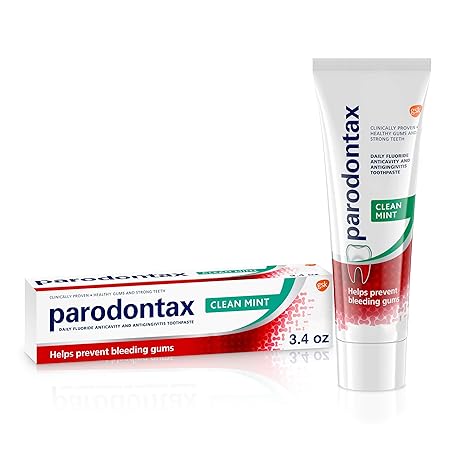 Parodontax Toothpaste for Bleeding Gums, Gingivitis Treatment and Cavity Prevention, Clean mint - 3.4 Ounces