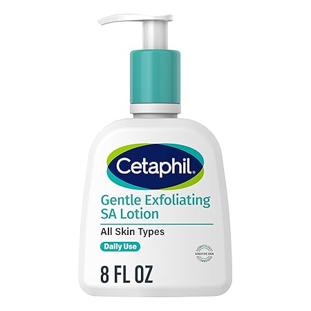 Cetaphil Gentle Exfoliating SA Moisturizer, 8 Oz (Pack of 1) | All Skin Types | Pump Bottle | Salicylic Acid, Mandelic Acid, Gluconolactone | Dermatologist Recommended Brand