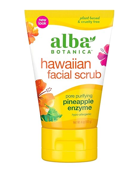 Alba Botanica Hawaiian Facial Scrub, Pore Purifying Pineapple Enzyme, 4 Oz