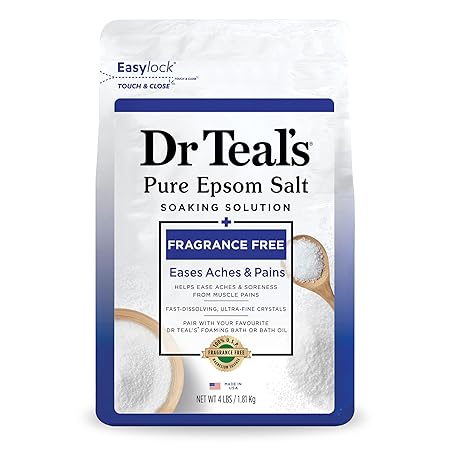 Dr Teal's Pure Epsom Salt Soak, Fragrance Free, 4 lbs