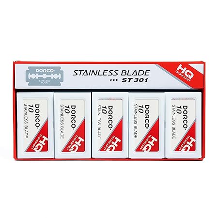 Dorco ST301 Platinum Extra Double Edge Razor Blades | 100 Blades per Pack (10 Packs) | Premium Quality, Smooth Shave, Long-Lasting Sharpness