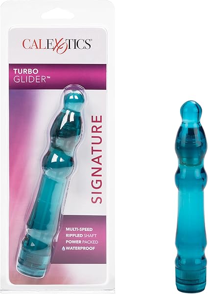 California Exotics Waterproof Turbo Glider Vibrator, Blueberry Bliss