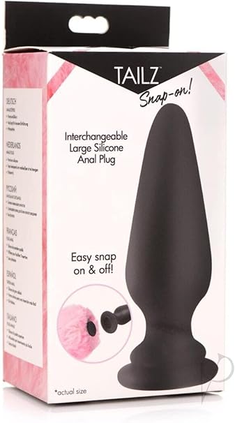 Tailz Snap-On Large Anal Plug for Interchangeable Fox & Bunny Tails for Men & Women | Easy to Clean and Wear | Prostate Adult Sex Toy Stimulator | Premium Silicone Butt Plug