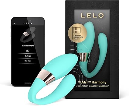 LELO TIANI Harmony Sex Toys for Couples Controlled by The App with 2 Synced Motors with 10 Settings, Sex Products for Adult Couples, Womens Vibrator, Remote Control Vibrator, Aqua