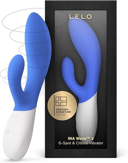 LELO INA Wave 2 Rabbit Vibrator for Women Sex Toy G Spot Rabbit Vibrator with Wavemotion Technology and 12 Vibrations Settings, Sex Toys for Women, California Sky