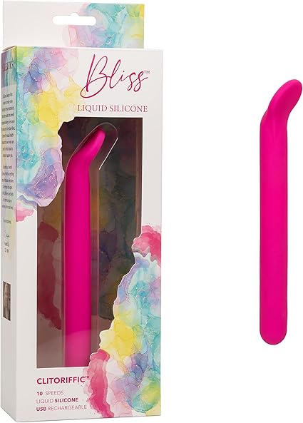 CalExotics Bliss Liquid Silicone Clitoriffic – Rechargeable Wand Massager Sex Toy for Women - Pink