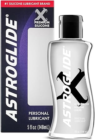 Astroglide Silicone Lube (5oz), X Premium Personal Lubricant, Extra Long-Lasting Silky Lube, Waterproof