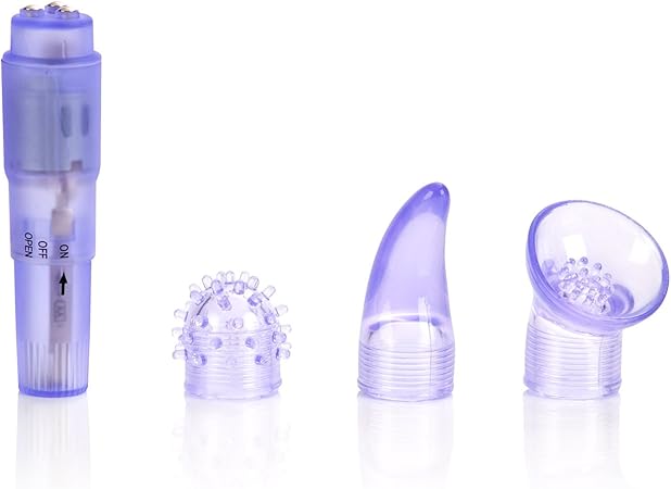 CalExotics First Time Travel Teaser Kit - Waterproof Bullet Vibrator - Adult Toys for Couples - Wireless Pocket Massager with Pleasure Tips - Purple