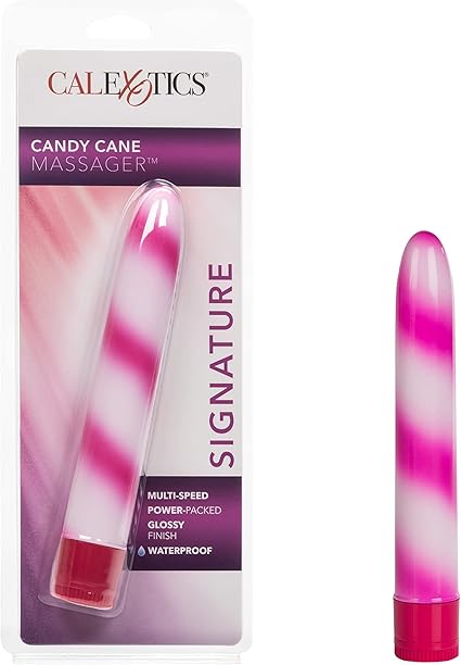 California Exotics Waterproof Candy Cane Vibrator, Pink, 7