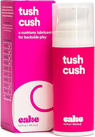 Hello Cake Tush Cush, Silicone and Water-Based Personal Lubricant, Formulated for Anal Use, Hybrid Lube for Men, Women, and Couples, 3.3 fl oz