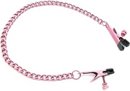 Fresh Nipple Clamps, Alligator with Chain, Pink