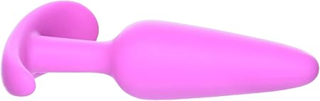 Doc Johnson Mood - Naughty 1 - Silicone Anal Plug - Small - 3.3 in. Long and 0.8 in. Wide - Tapered Base for Comfort Between The Cheeks - Small - Pink