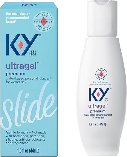 K-Y Ultragel Lube, Personal Lubricant, NEW Water-Based Formula, Safe for Anal Sex, Safe to Use with Latex Condoms, For Men, Women and Couples, Body Friendly 1.5 FL OZ