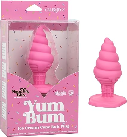 CalExotics Naughty Bits Yum Bum Ice Cream Cone Butt Plug, Multi-Colored