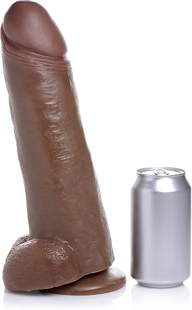 Lynx 12 Inch Dildo with Balls - Brown