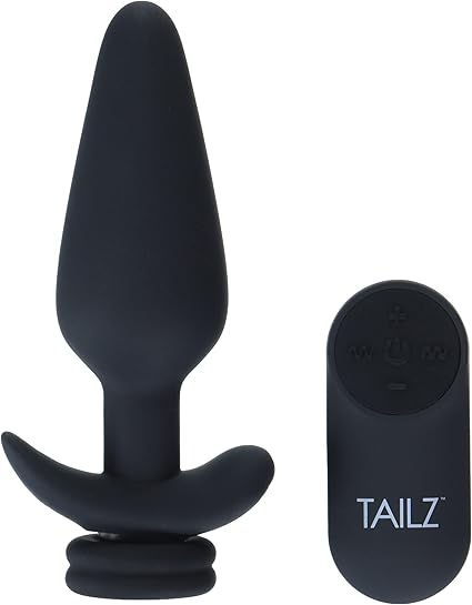 Tailz Snap-On 10X Large Vibrating Anal Plug with Remote for Interchangeable Fox & Bunny Tails | Easy to Clean and Recharge | Premium Silicone Butt Plug