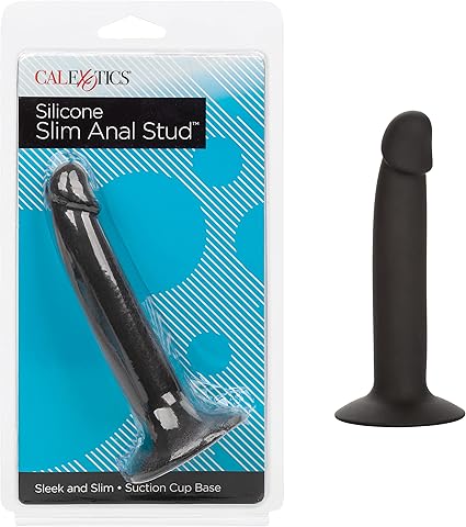 CalExotics Silicone Slim Anal Stud, 5.25 Inch Butt Plug with Suction Cup - SE-0416-05-2 Black