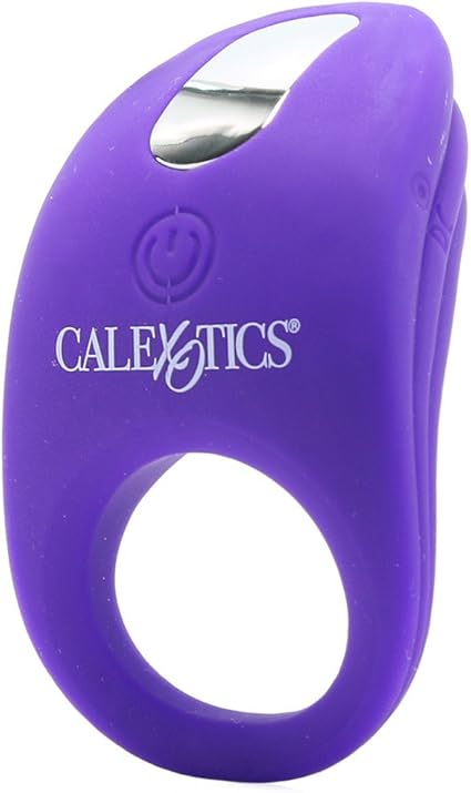 CalExotics Rechargeable Passion Enhancer – 7 Function Vibrating Waterproof Pleasure Ring – Silicone Clitoral Massager Sex Toy for Couples - Purple