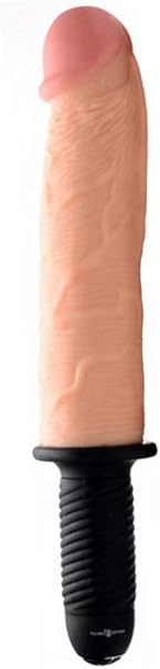 Master Series The Curved Dicktator 13 Mode Vibrating Giant Dildo Thruster - Flesh, 14.5 Inch XXL