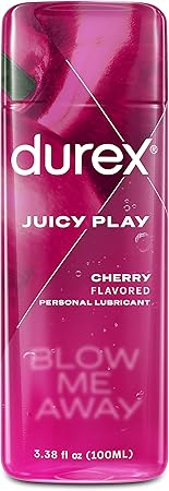 Durex Water Based Lube for Sex, Cherry Flavored Lube, Anal Lube & Sex Lube for Women & Men, Personal Lubricant for Oral Sex & Anal Sex, Sex Lubricant & Sex Toy Lube, 3.38 fl oz