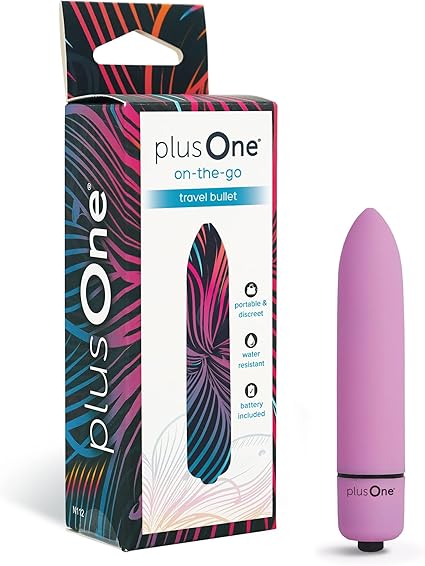 plusOne Travel Vibrating Bullet, Mini Body Massager, Lavender