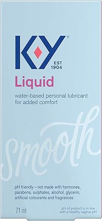 K-Y Water Based Lube Liquid 2.4 fl oz Adult Toy Friendly Personal Lubricant for Couples, Men, Women, Massage Pleasure Enhancer, Vaginal Moisturizer, pH Balanced, Paraben Free, Latex Condom Compatible