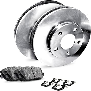 R1 Concepts Rear Brakes and Rotors Kit |Rear Brake Pads| Brake Rotors and Pads| Ceramic Brake Pads and Rotors |Hardware Kit |fits 2014-2015 Mercedes-Benz CLA250