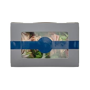 Restaurantware RW Base 12 x 1.5 Inch Packaging Bands 100 Self-Adhering Belly Bands - Disposable Strong Blue Paper Label Stickers For Packaging Supplies Keeps Take Out Containers Sealed