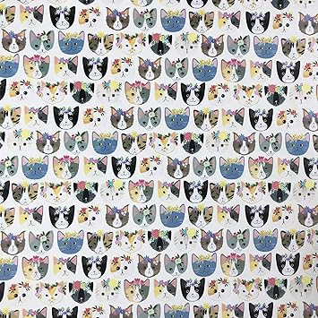 Jillson Roberts 12 Sheet-Count Recycled Flat Folded All-Occasion Gift Wrap, Kitty Cats