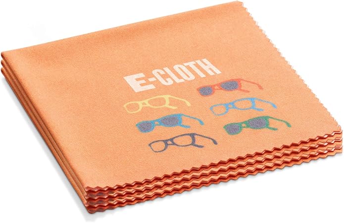 E-Cloth 3-Pack Glasses Cloth, Microfiber Cleaning Cloth, Ideal Eyeglasses, Sunglasses and Lens Cleaner, Washable and Reusable, 100 Wash Promise