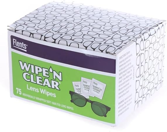 Flents WIPE'N Lens Wipes, Clear, 75 Count, Packaging may vary