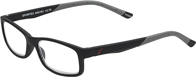 SAV Eyewear Men's Sportex Ar4161 Gray Rectangular Reading Glasses, 29 mm + 1.25