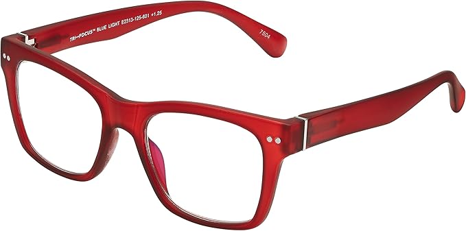 SAV Eyewear, Tri Focus Blue Light Readers, Barcelona, +1.25, Red