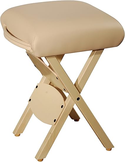 Master Massage Wooden Handy/Folding Massage Stool Cream, Beige