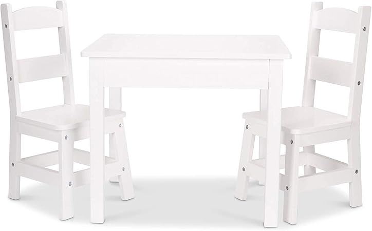 Melissa & Doug Wooden Table & Chairs - White