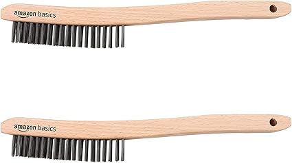 Amazon Basics 14-Inch Wire Scratch Brush, 2-Pack, Wood Natural Color