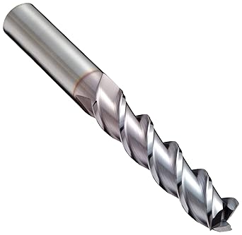 YG-1 E5982 Carbide Square Nose End Mill, Extra Long Reach, TiCN Monolayer Finish, Finishing Cut, Non-Center Cutting, 45 Deg Helix, 3 Flutes, 4