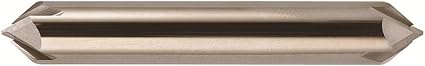 Bassett MCH-4D Series Solid Carbide End Mill, Uncoated (Bright) Finish, 4 Flute, 90 Degrees Profile Angle, Chamfer End, 0.425