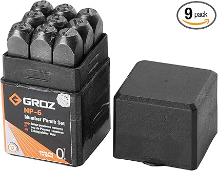 Groz 25905 Induction-hardened Number Stamp Set, 6mm