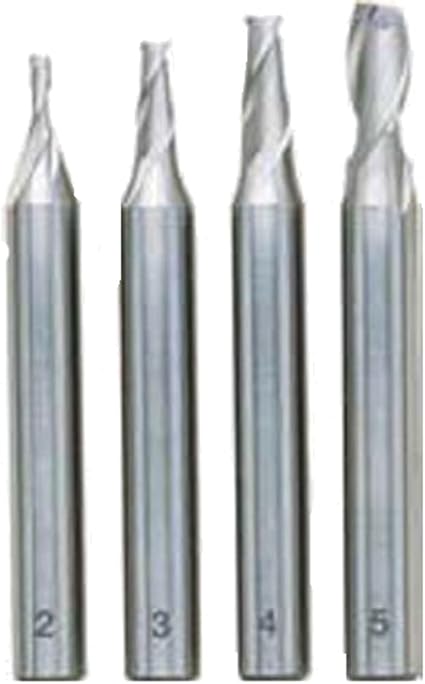 Proxxon 24610 4 piece milling cutter set (2, 3, 4 and 5 mm), Silver