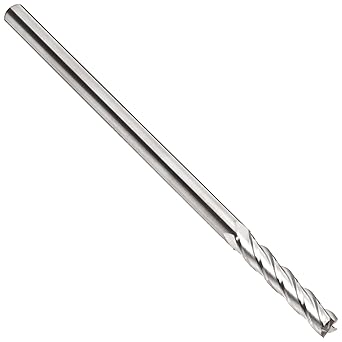 YG-1 E5065 Carbide Square Nose End Mill, Extra Long Reach, Uncoated (Bright) Finish, 30 Deg Helix, 4 Flutes, 4