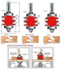 Bead One-Piece Rrail and Stile Router Bit (1/2