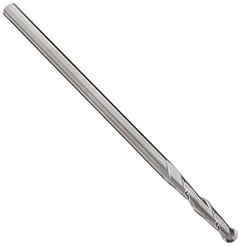 YG-1 - 52901 E5018 Carbide Ball Nose End Mill, Extra Long Reach, Uncoated (Bright) Finish, 30 Deg Helix, 2 Flutes, 6