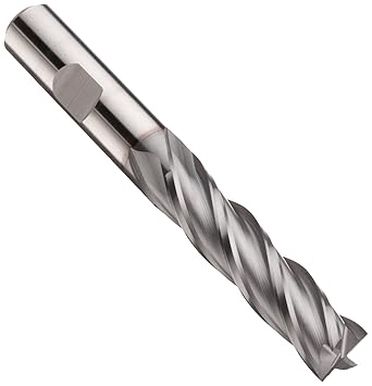 Niagara Cutter N89449 Cobalt Steel Square Nose End Mill, Inch, Weldon Shank, TiCN Finish, Finishing Cut, 30 Degree Helix, 4 Flutes, 0.375