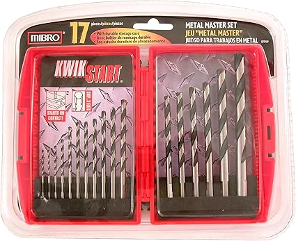 MIBRO 871140 High Speed Steel All-Purpose Drill Bit Set, 17 Pieces