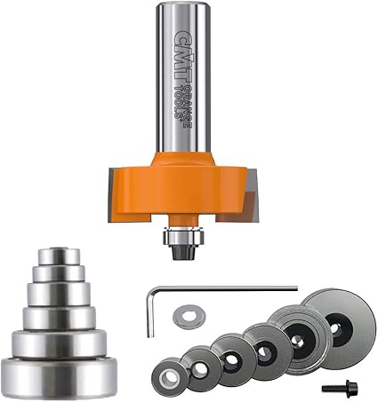 CMT 835.501.11 Variable Depth From 1/8-Inch to 1/2-Inch, 1/2-Inch Cutting Height, 1/2-Inch Shank Rabbeting Router Bit Set