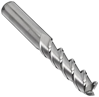 YG-1 E5982 Carbide Square Nose End Mill, Extra Long Reach, Uncoated (Bright) Finish, Finishing Cut, Non-Center Cutting, 45 Deg Helix, 3 Flutes, 4